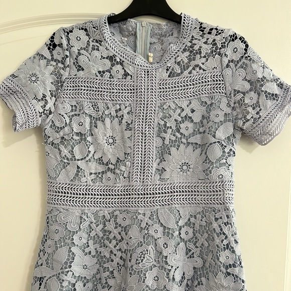 Elegant blue  Lace Short Sleeve Dress size S/M? - Picture 3 of 14